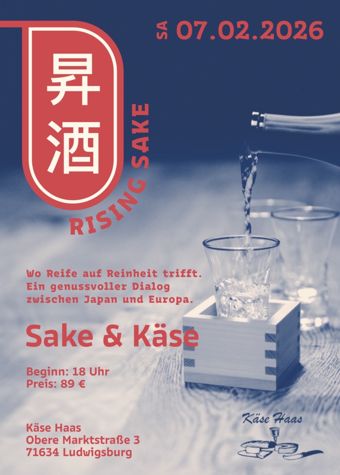 Flyer: Sake & Käse – RISING SAKE Event